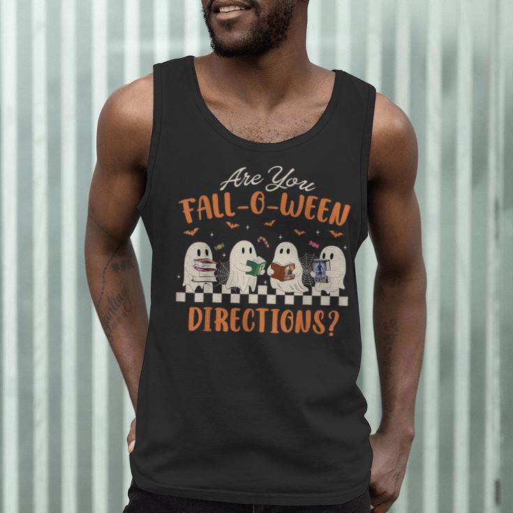 Are You Fall-O-Ween Directions Halloween TeacherGhost Book Men Tank Top, novelty gifts, funny gifts