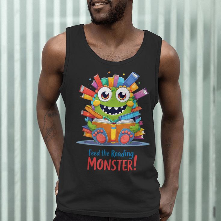 Feed The Reading Monster Halloween Teacher Men Tank Top, novelty gifts, funny gifts Feed The Reading Monster Halloween Teacher Men Tank Top, novelty gifts, funny gifts