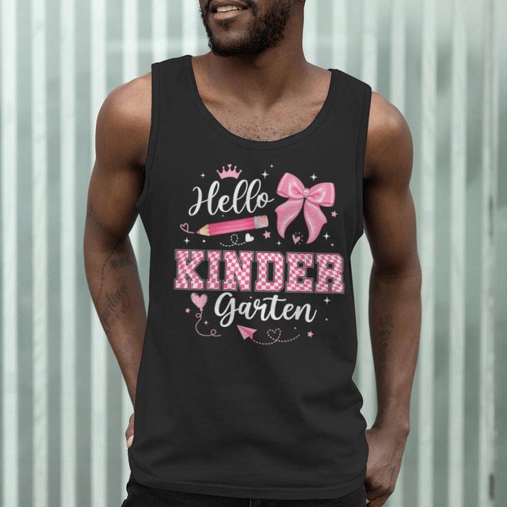 First Day Of School Teacher Girl Coquette Hello Kindergarten Men Tank Top, novelty gifts, funny gifts First Day Of School Teacher Girl Coquette Hello Kindergarten Men Tank Top, novelty gifts, funny gifts