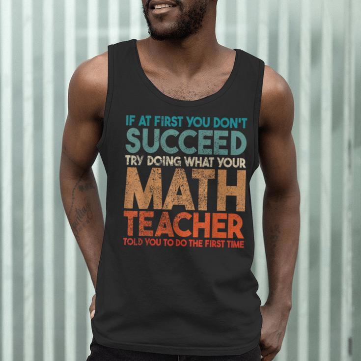 If At First You Don't Succeed Try Doing Math Teacher Men Tank Top, novelty gifts, funny gifts