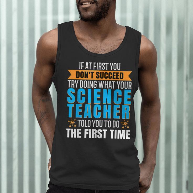 If At First You Don't Succeed Try Doing What Science Teacher Men Tank Top, novelty gifts, funny gifts