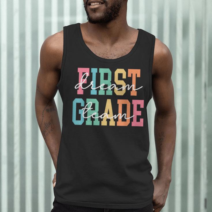 First Grade Dream Team Back To School 1st Grade Teacher Men Tank Top, novelty gifts, funny gifts