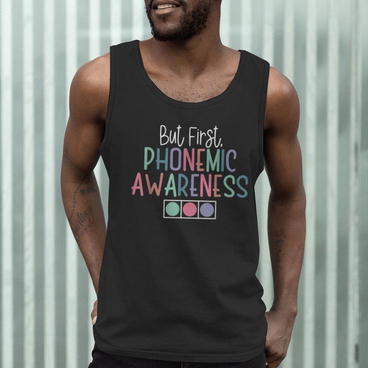But First Phonemic Awareness Reading Teacher Interventionist Men Tank Top, novelty gifts, funny gifts But First Phonemic Awareness Reading Teacher Interventionist Men Tank Top, novelty gifts, funny gifts