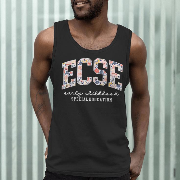 Floral ECSE Early Childhood Special Education SPED Teacher Men Tank Top, novelty gifts, funny gifts