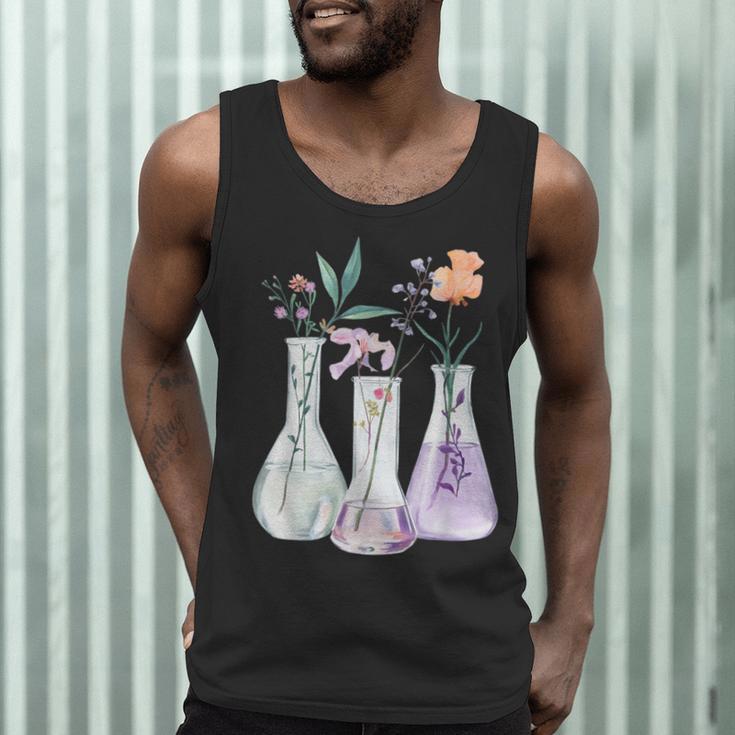 Flowers Test Tube Chemistry Student Science Teacher Women Men Tank Top, novelty gifts, funny gifts