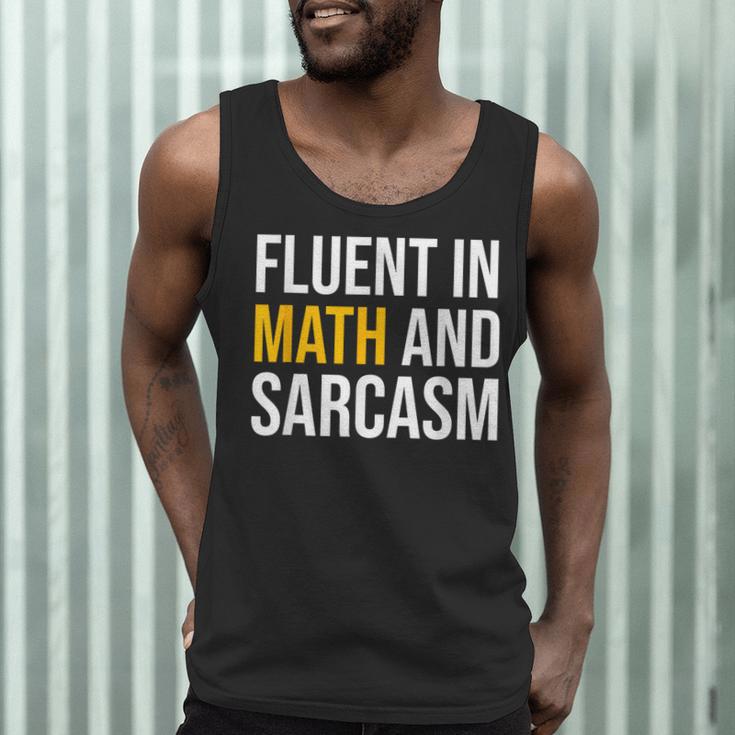 Fluent In Math And Sarcasm Teacher Appreciation Day Gift Men Tank Top, novelty gifts, funny gifts Fluent In Math And Sarcasm Teacher Appreciation Day Gift Men Tank Top, novelty gifts, funny gifts