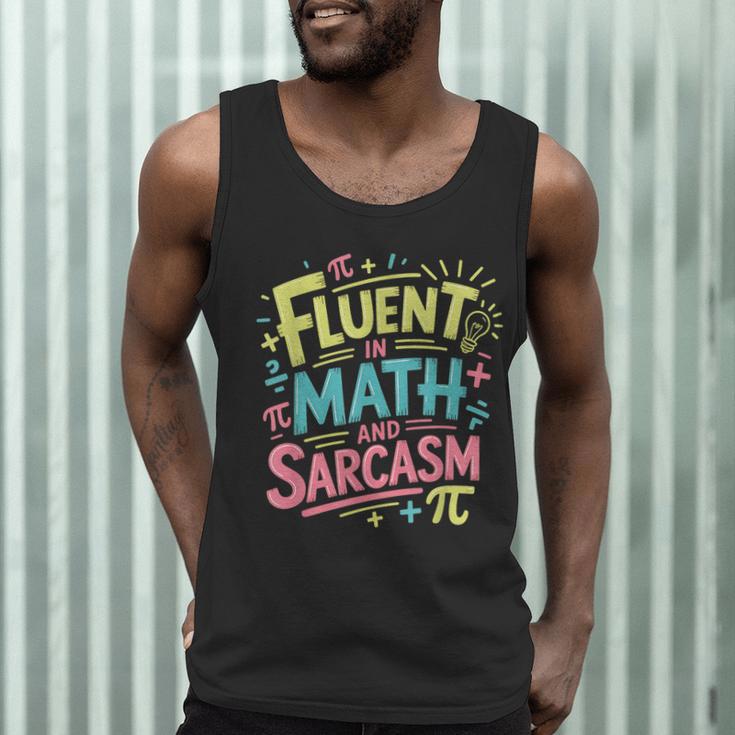 Fluent In Math And Sarcasm Math Teacher Appreciation Men Tank Top, novelty gifts, funny gifts Fluent In Math And Sarcasm Math Teacher Appreciation Men Tank Top, novelty gifts, funny gifts
