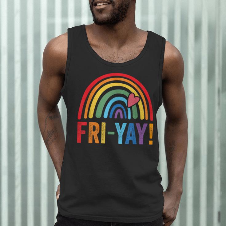 Fri-Yay Friyay Rainbow Colors Teacher Childrens Fun Designs Men Tank Top, novelty gifts, funny gifts