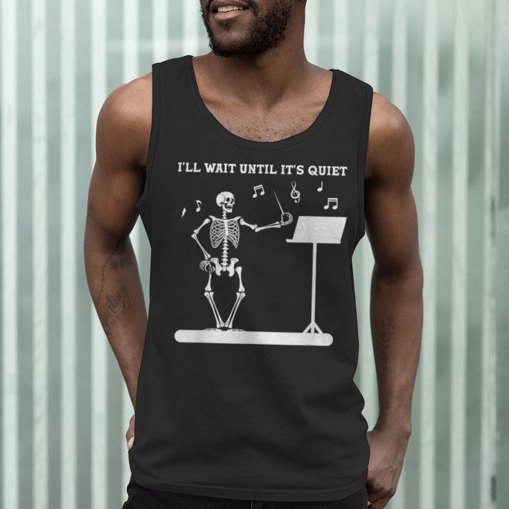 Funny Skeleton Music Teacher I'Ll Wait Until It's Quiet Men Tank Top, novelty gifts, funny gifts Funny Skeleton Music Teacher I'Ll Wait Until It's Quiet Men Tank Top, novelty gifts, funny gifts