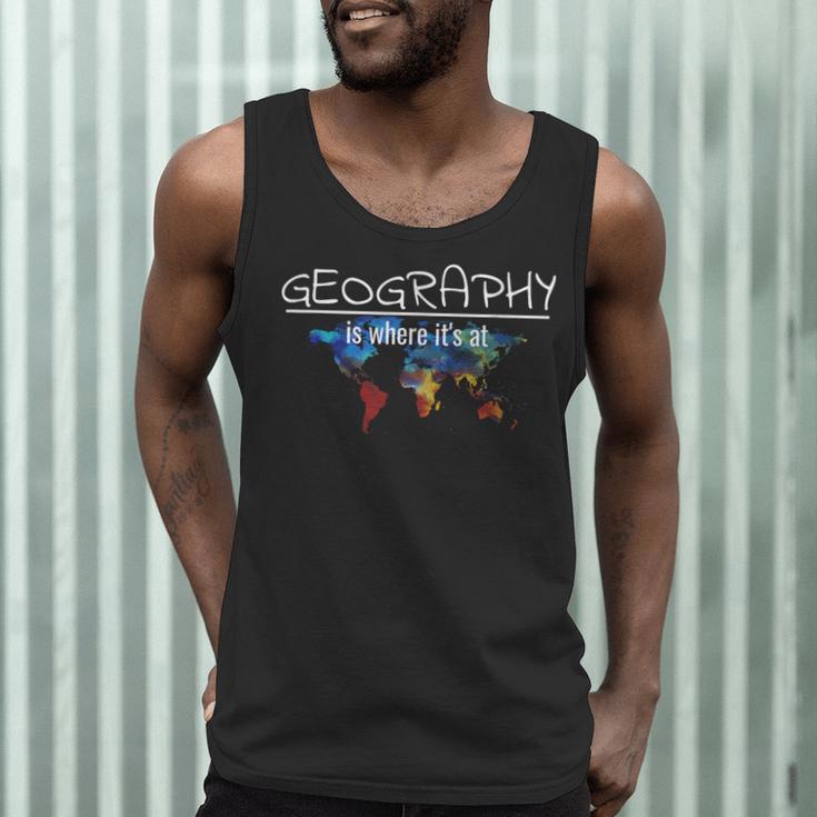 Geography Teacher Earth Day Is Where It's At For Men Women Kids Men Tank Top, novelty gifts, funny gifts Geography Teacher Earth Day Is Where It's At For Men Women Kids Men Tank Top, novelty gifts, funny gifts