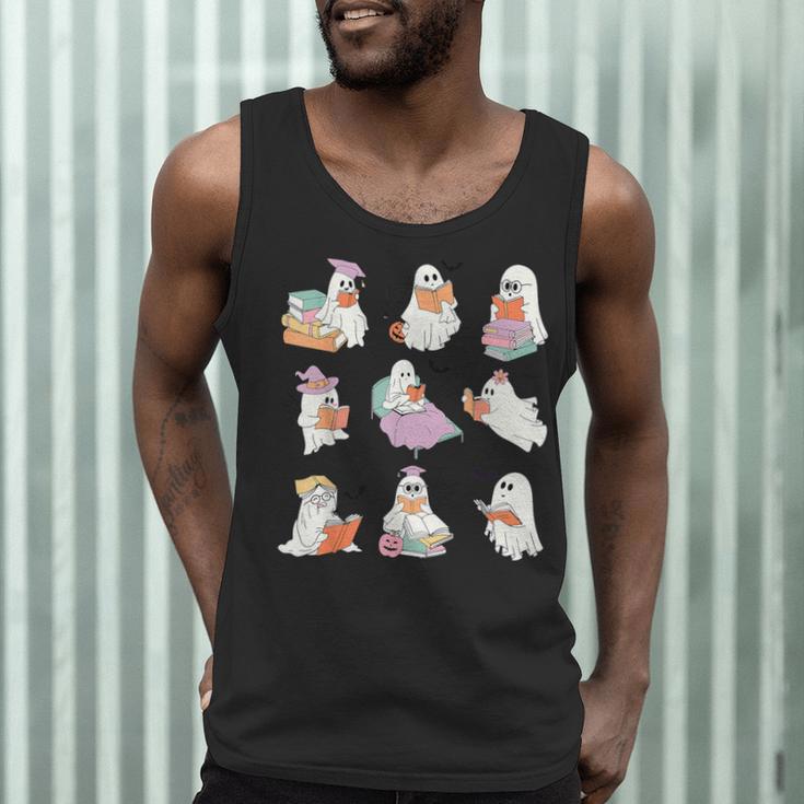 Ghost Book Reading Halloween Books Lover Teacher Kids Men Tank Top, novelty gifts, funny gifts Ghost Book Reading Halloween Books Lover Teacher Kids Men Tank Top, novelty gifts, funny gifts