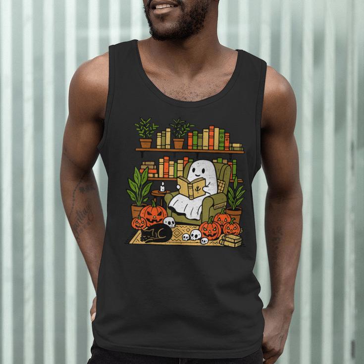 Ghost Library Reading Books Halloween Librarian Teacher Men Tank Top, novelty gifts, funny gifts Ghost Library Reading Books Halloween Librarian Teacher Men Tank Top, novelty gifts, funny gifts