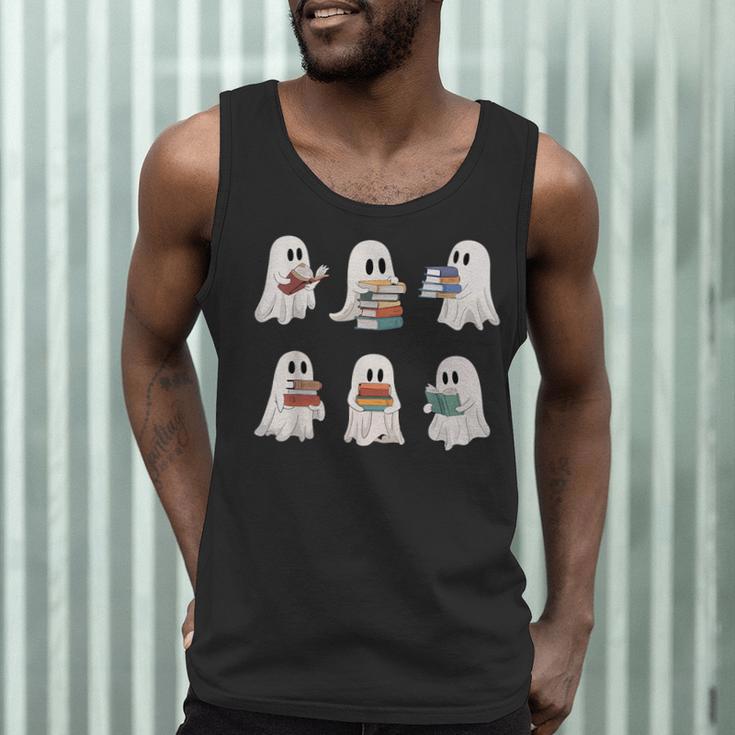 Ghost Reading Books Teacher Halloween Librarian Cute Boook Men Tank Top, novelty gifts, funny gifts Ghost Reading Books Teacher Halloween Librarian Cute Boook Men Tank Top, novelty gifts, funny gifts