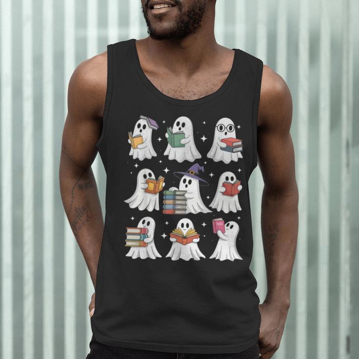 Ghost Reading Teacher Halloween Costume Librarian Book Lover Men Tank Top, novelty gifts, funny gifts Ghost Reading Teacher Halloween Costume Librarian Book Lover Men Tank Top, novelty gifts, funny gifts