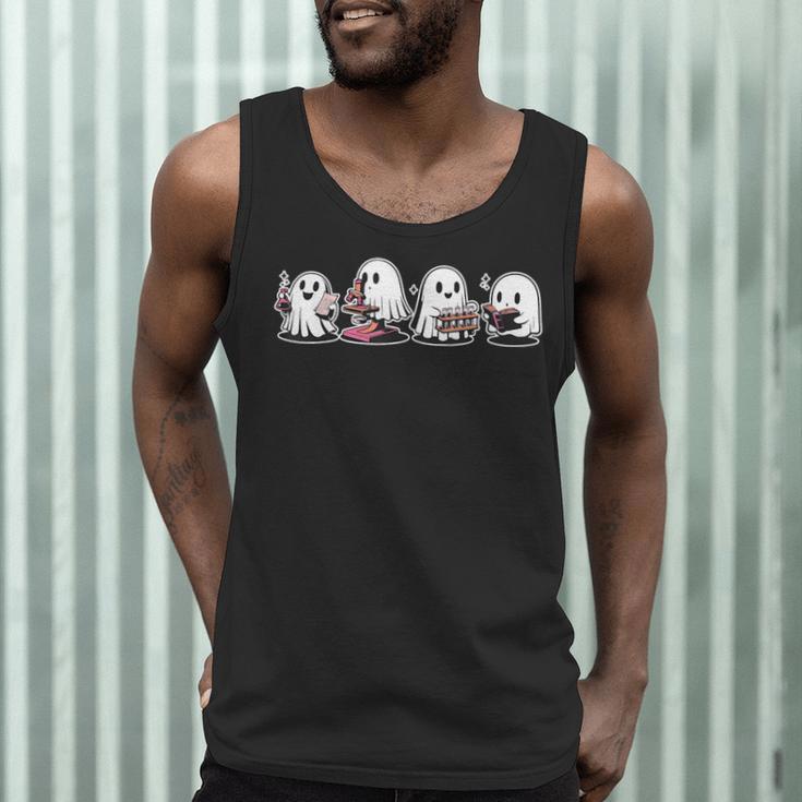 Ghost Science Teacher Chemistry Laboratory Halloween Men Tank Top, novelty gifts, funny gifts