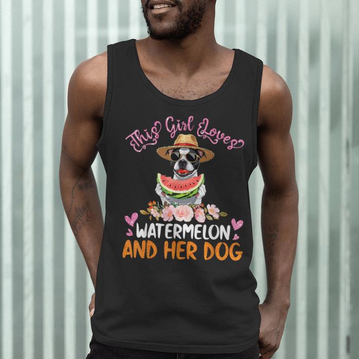 This Girl Loves Watermelon And Her Boston Terrier Dog Mother Men Tank Top, novelty gifts, funny gifts
