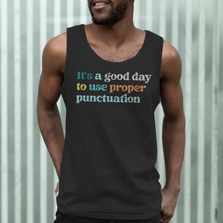 Grammar English Teacher It's a Good Day To Use Punctuation Men Tank Top, novelty gifts, funny gifts