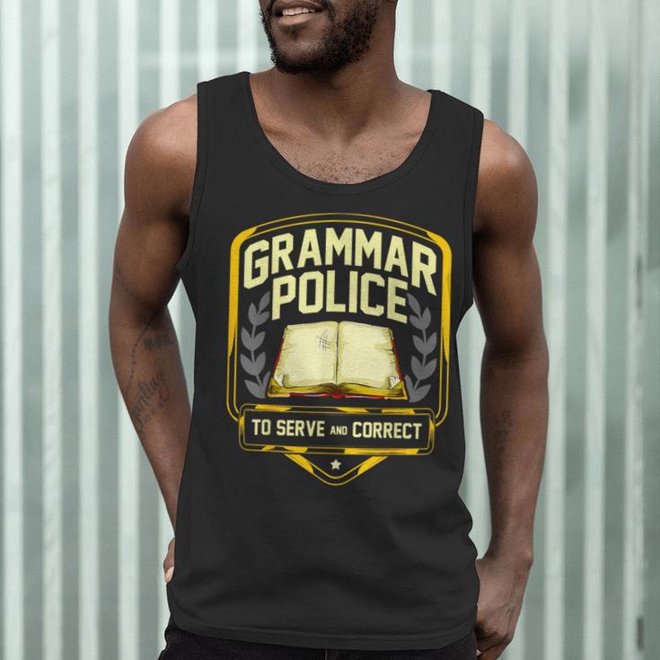 Grammar Police To Serve And Correct English Teacher Men Tank Top, novelty gifts, funny gifts Grammar Police To Serve And Correct English Teacher Men Tank Top, novelty gifts, funny gifts