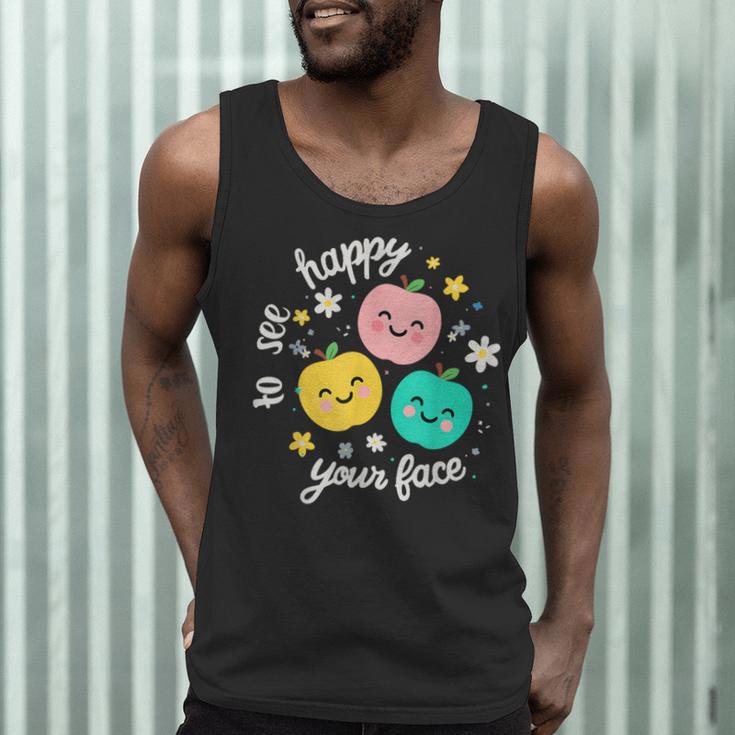 Groovy Happy To See Your Face Teacher School Appreciation Men Tank Top, novelty gifts, funny gifts Groovy Happy To See Your Face Teacher School Appreciation Men Tank Top, novelty gifts, funny gifts