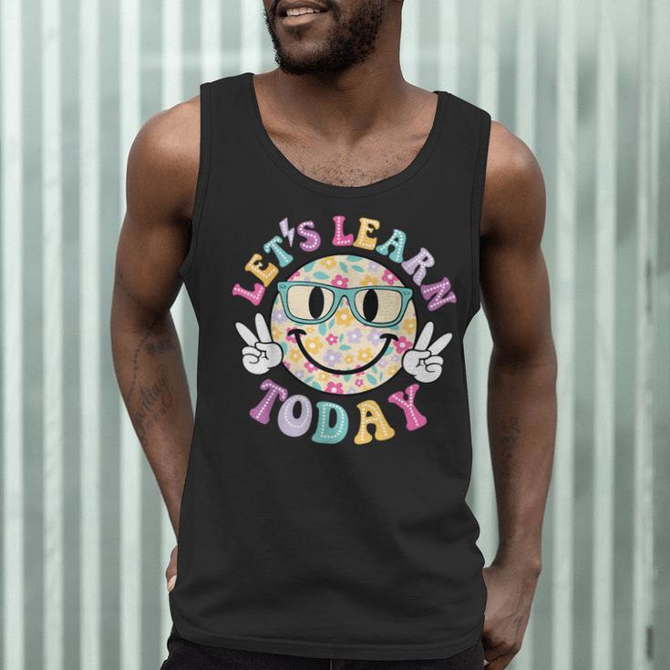 Groovy Retro Lets Learn Today Teacher Student Back To School Men Tank Top, novelty gifts, funny gifts