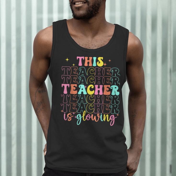 Groovy This Teacher Is Glowing Hello Summer End Of School Men Tank Top, novelty gifts, funny gifts Groovy This Teacher Is Glowing Hello Summer End Of School Men Tank Top, novelty gifts, funny gifts