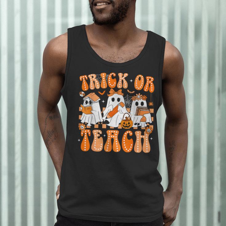 Groovy Teacher Halloween Trick Or Teach Ghost Men Women Kids Men Tank Top, novelty gifts, funny gifts Groovy Teacher Halloween Trick Or Teach Ghost Men Women Kids Men Tank Top, novelty gifts, funny gifts