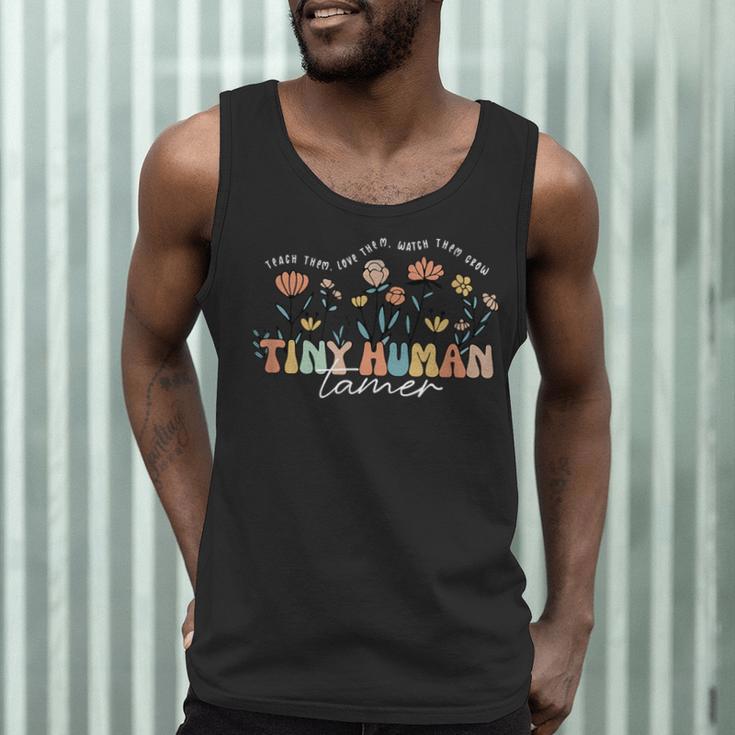 Groovy Tiny Human Tamer Floral Kindergarten Teacher Men Tank Top, novelty gifts, funny gifts Groovy Tiny Human Tamer Floral Kindergarten Teacher Men Tank Top, novelty gifts, funny gifts