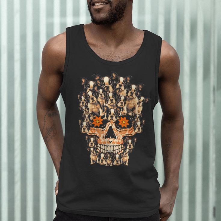 Halloween Costume Skull Boston Terrier Dog Lover For Men Women Kids Men Tank Top, novelty gifts, funny gifts