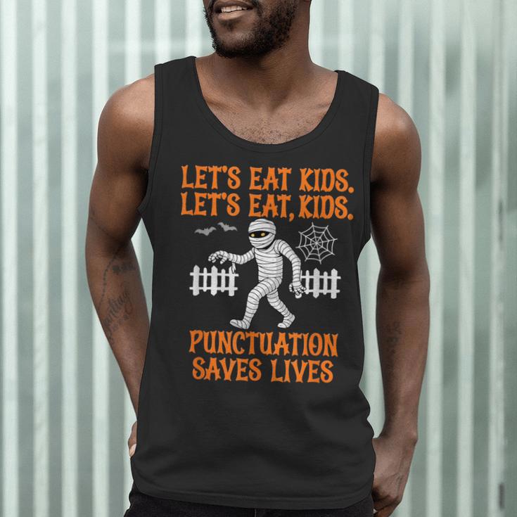 Halloween Lets Eat Kids Punctuation Teacher Men Tank Top, novelty gifts, funny gifts