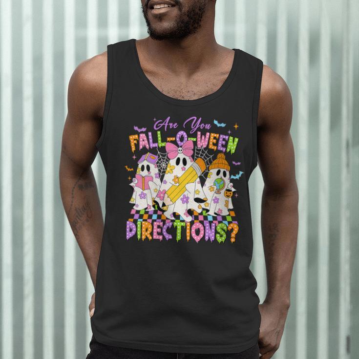 Halloween Floral Ghost Teacher Are You Falloween Directions Men Tank Top, novelty gifts, funny gifts Halloween Floral Ghost Teacher Are You Falloween Directions Men Tank Top, novelty gifts, funny gifts