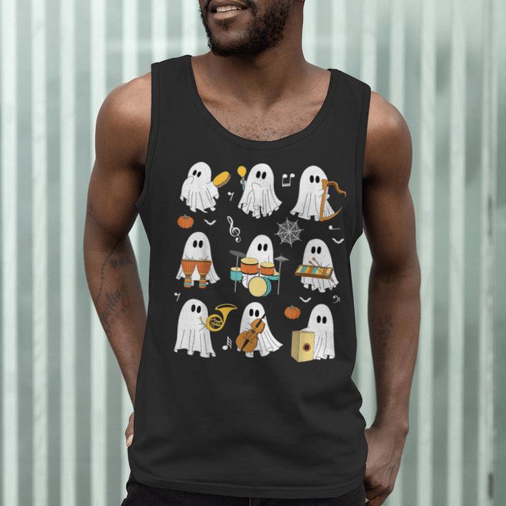Halloween Ghost Playing Musical Instruments Music Teacher Men Tank Top, novelty gifts, funny gifts Halloween Ghost Playing Musical Instruments Music Teacher Men Tank Top, novelty gifts, funny gifts