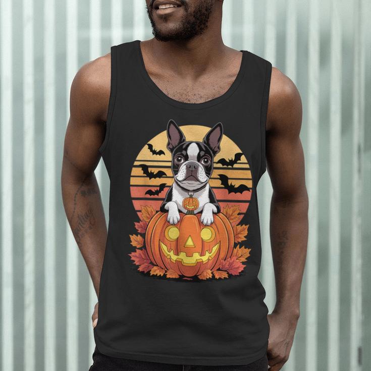 Halloween Retro Boston Terrier Men Tank Top, novelty gifts, funny gifts