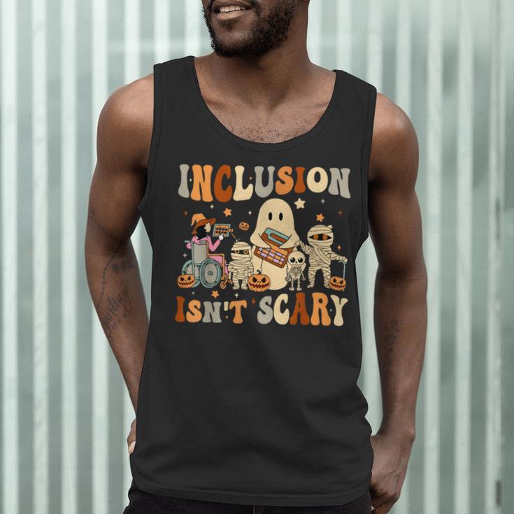 Halloween SLP Sped Teacher Groovy Inclusion Isn't Scary Men Tank Top, novelty gifts, funny gifts