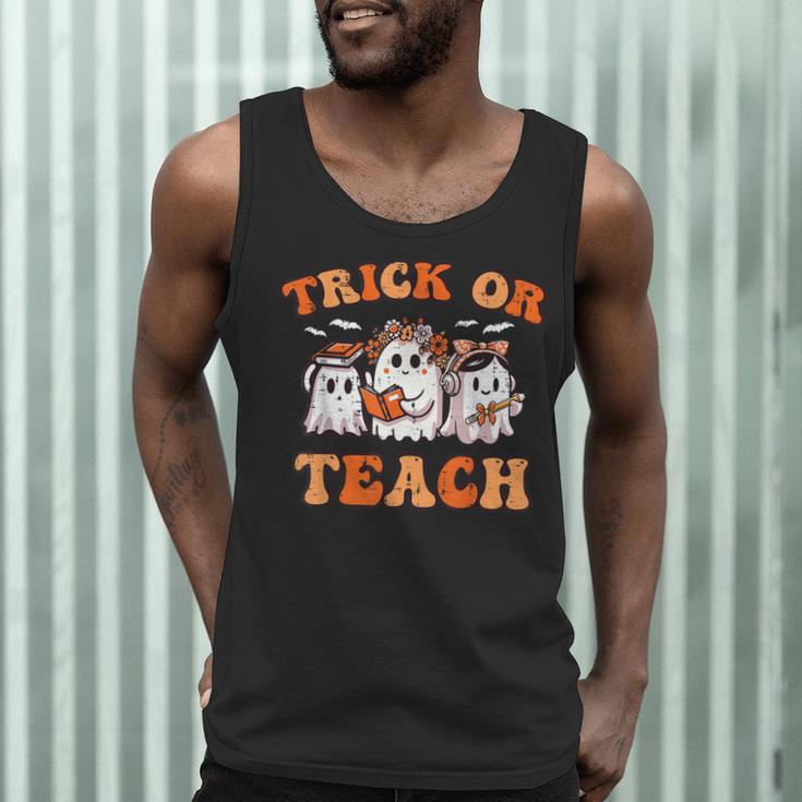 Halloween Teacher Ghosts Trick Or Teach Retro Costume Women Men Tank Top, novelty gifts, funny gifts Halloween Teacher Ghosts Trick Or Teach Retro Costume Women Men Tank Top, novelty gifts, funny gifts