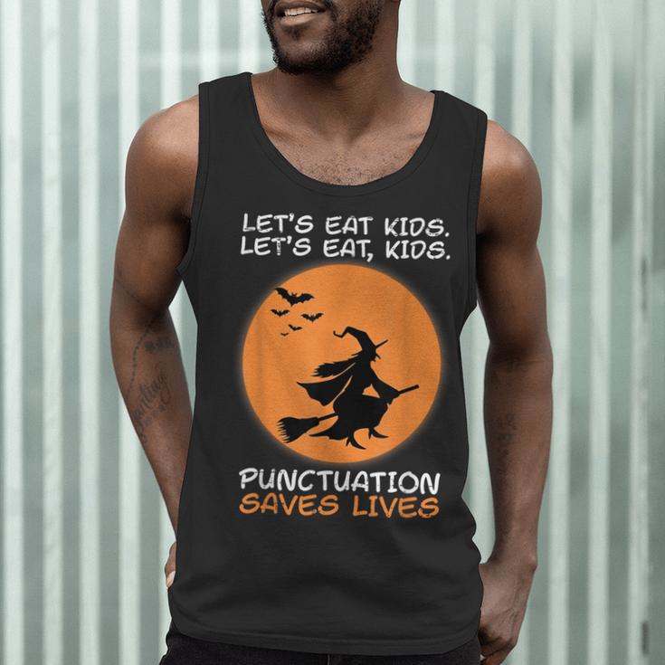 Halloween Teacher Witch Lets Eat Kids Punctuation Men Tank Top, novelty gifts, funny gifts Halloween Teacher Witch Lets Eat Kids Punctuation Men Tank Top, novelty gifts, funny gifts
