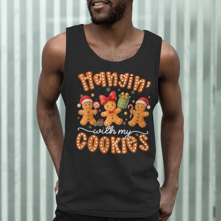 Hangin With My Cookies Gingerbread Men Women Xmas Teacher Men Tank Top, novelty gifts, funny gifts