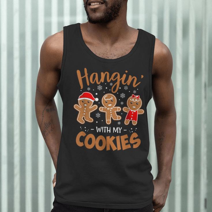 Hangin With My Cookies Gingerbread Women Christmas Teacher Men Tank Top, novelty gifts, funny gifts