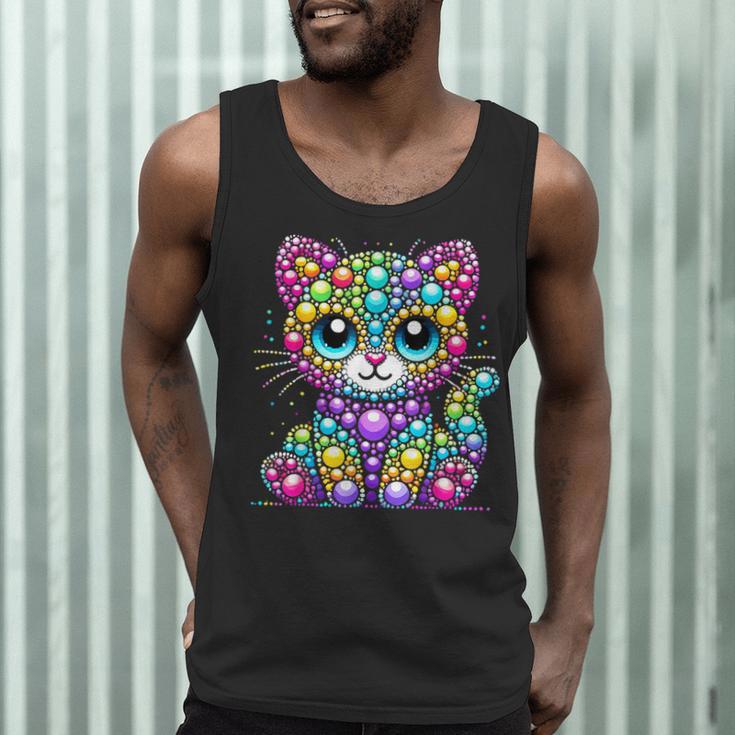 Happy Dot Day Colorful Polka Dot Cat Kitten Teachers Kids Men Tank Top, novelty gifts, funny gifts