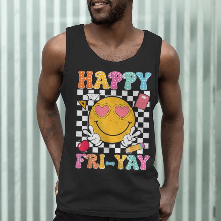 Happy Fri-Yay Groovy Teacher Friday Weekend Fri Yay Men Tank Top, novelty gifts, funny gifts