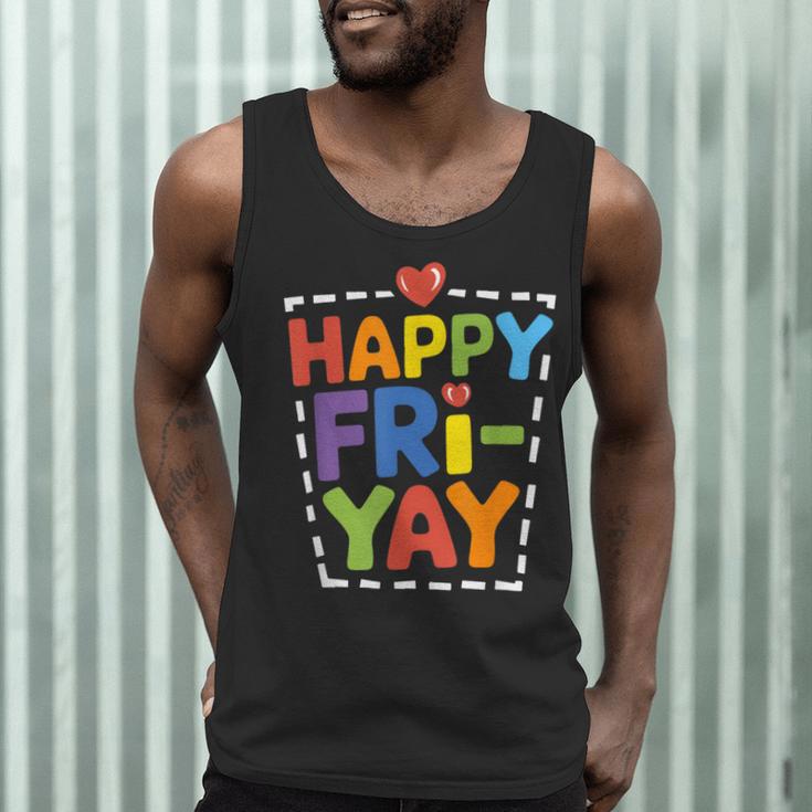 Happy Fri-Yay Teacher Life Weekend Pun Happy Friday Men Tank Top, novelty gifts, funny gifts Happy Fri-Yay Teacher Life Weekend Pun Happy Friday Men Tank Top, novelty gifts, funny gifts