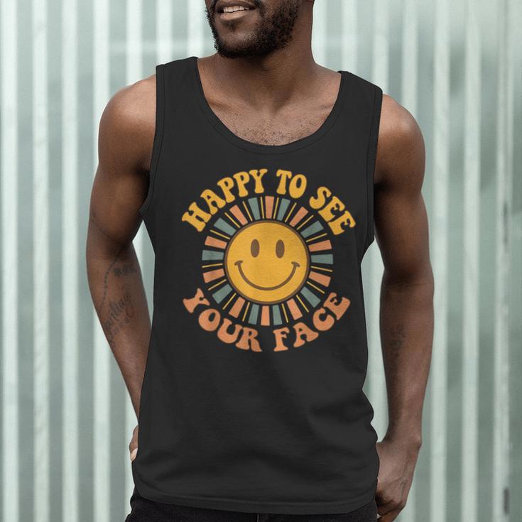 Happy To See Your Face Retro Happy Teacher Back To School Men Tank Top, novelty gifts, funny gifts Happy To See Your Face Retro Happy Teacher Back To School Men Tank Top, novelty gifts, funny gifts