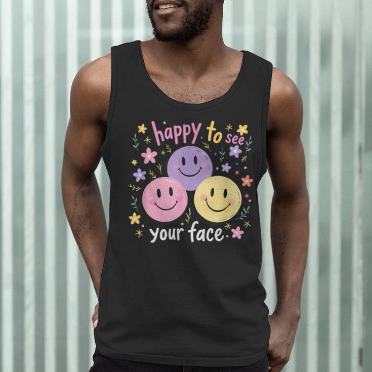 Happy To See Your Face Smile Face Teacher Back To School Men Tank Top, novelty gifts, funny gifts Happy To See Your Face Smile Face Teacher Back To School Men Tank Top, novelty gifts, funny gifts
