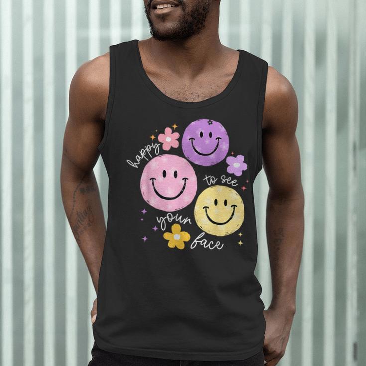 Happy To See Your Face Teacher Flower Back To School Men Tank Top, novelty gifts, funny gifts Happy To See Your Face Teacher Flower Back To School Men Tank Top, novelty gifts, funny gifts
