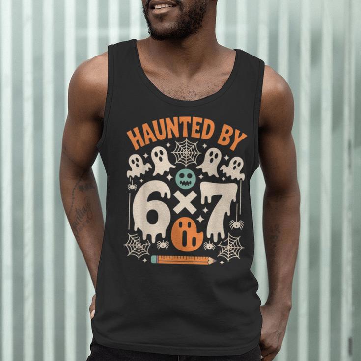 Haunted By 6x7 Math Teacher Halloween Pun Men Tank Top, novelty gifts, funny gifts Haunted By 6x7 Math Teacher Halloween Pun Men Tank Top, novelty gifts, funny gifts