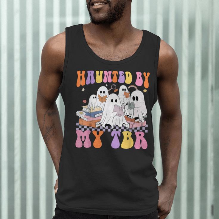 Haunted By My TBR Cute Ghosts Book Reading Teacher Halloween Men Tank Top, novelty gifts, funny gifts Haunted By My TBR Cute Ghosts Book Reading Teacher Halloween Men Tank Top, novelty gifts, funny gifts