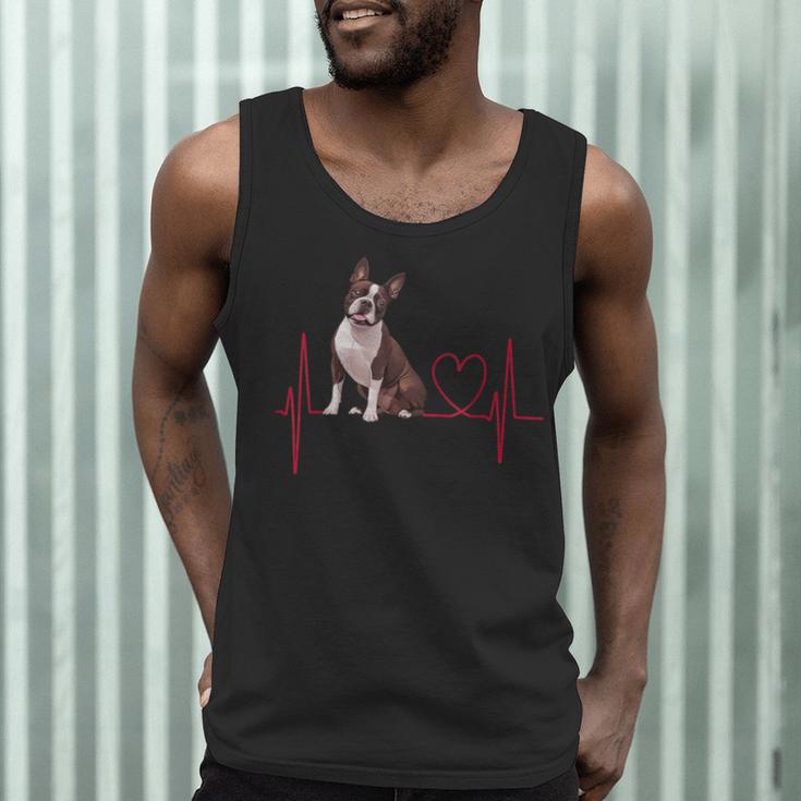 Heartbeat Boston Terrier Dog Men Tank Top, novelty gifts, funny gifts