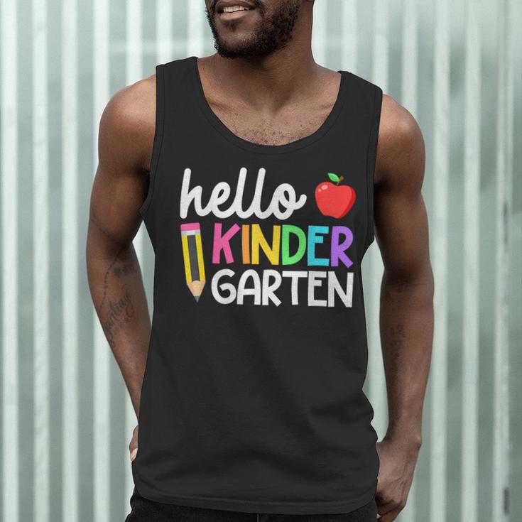 Hello Kindergarten Team Kinder Back To School Teacher Kids Men Tank Top, novelty gifts, funny gifts
