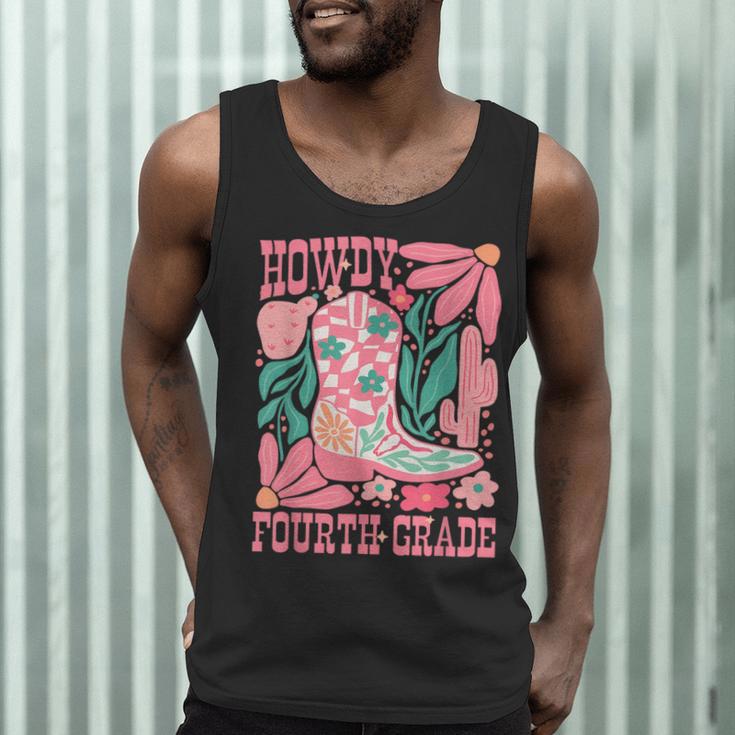 Howdy Fourth Grade Western 4th Grade Teacher Cowboy Cowgirl Men Tank Top, novelty gifts, funny gifts