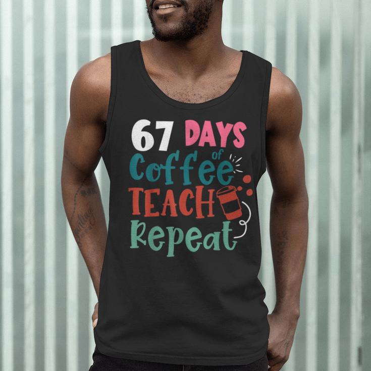Humor Meme 67 Days Of School Coffee Lover Educator Teacher Men Tank Top, novelty gifts, funny gifts