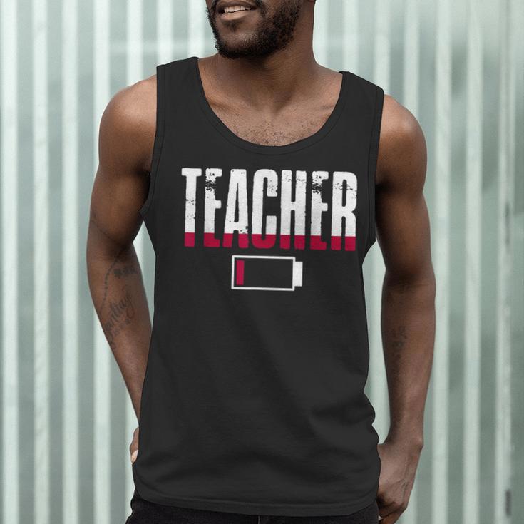 Humor Teacher Empty Battery Power Men Women Men Tank Top, novelty gifts, funny gifts